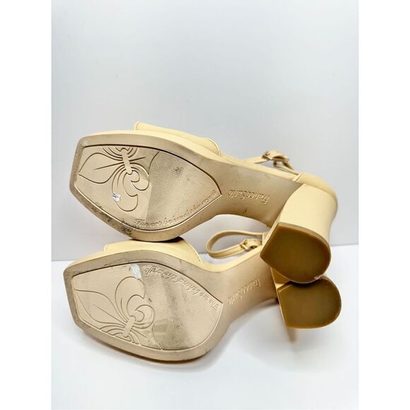 Franco Sarto Sandals Size 6.5 Leather Dima Ankle Strap Womens Square Block Heel - Picture 11 of 11